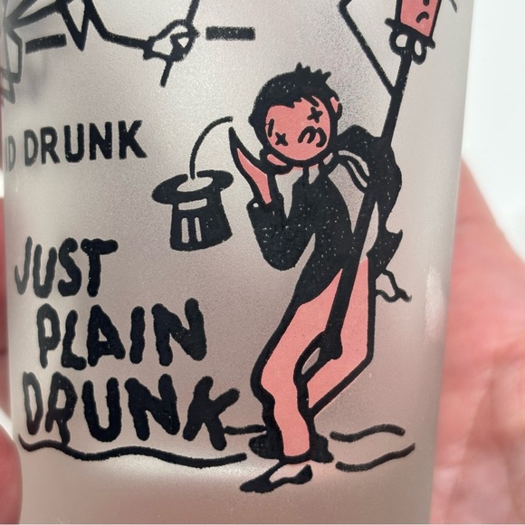 Funny vintage Federal Glass 4 ounce shot glass with painted characters - Picture 7 of 10